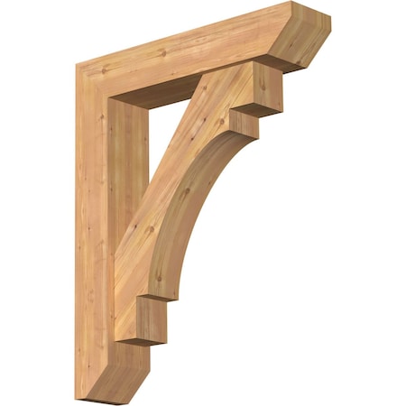 Merced Slat Smooth Bracket W/ Offset Brace, Western Red Cedar, 7 1/2W X 34D X 42H